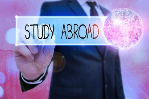 Word writing text Study Abroad. Business concept for live in a foreign country 스톡 사진
