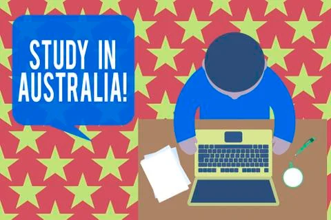 Word writing text Study In Australia. Business concept for going into foreign 스톡 일러스트