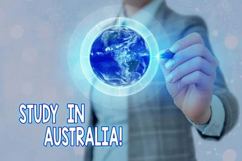Word writing text Study In Australia. Business concept for going into foreign 스톡 사진