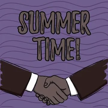 Word writing text Summer Time. Business concept for achieve longer evening Stock Illustration