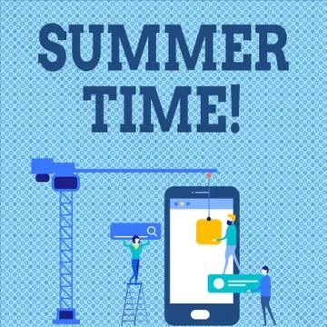 Word writing text Summer Time. Business concept for achieve longer evening da Stock-Illustration