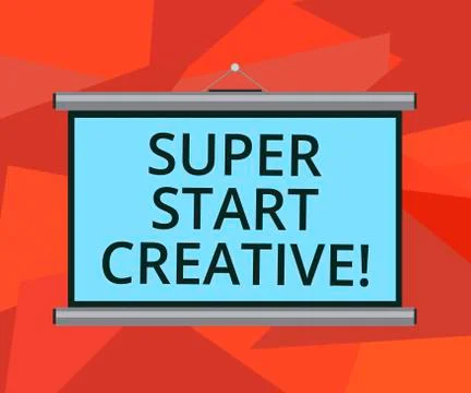 Word writing text Super Start Creative. Business concept for Ability to invent Stock Illustration