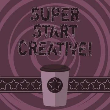 Word writing text Super Start Creative. Business concept for Ability to invent Stock Illustration