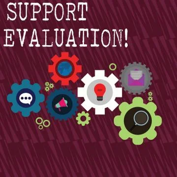 Word writing text Support Evaluation. Business concept for Assisting process Stock Illustration