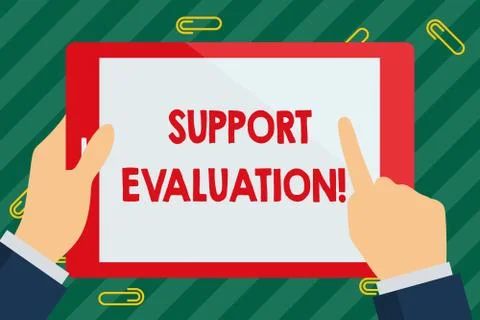 Word writing text Support Evaluation. Business concept for Assisting process Stock Illustration