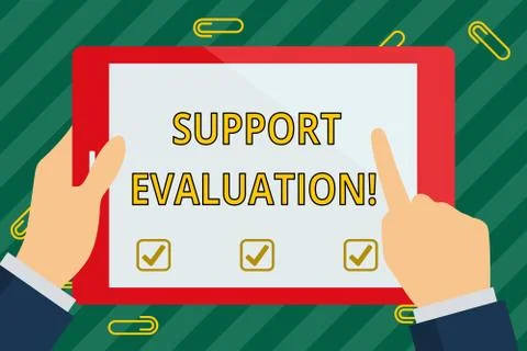 Word writing text Support Evaluation. Business concept for Assisting process Stock Illustration