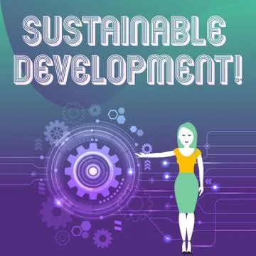 Word writing text Sustainable Development. Business concept for developing wi Stock Illustration