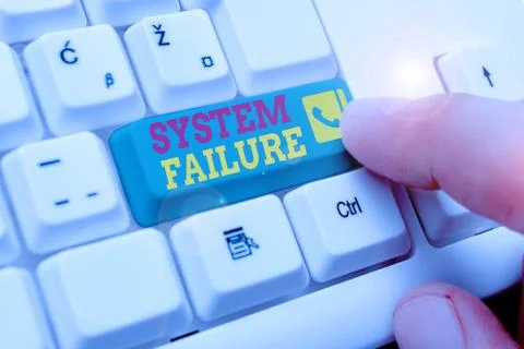 Word writing text System Failure. Business concept for Occur because of a 库存照片