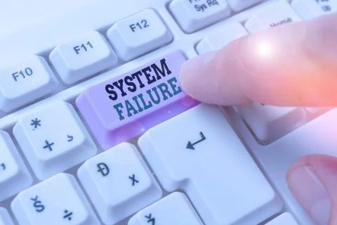 Word writing text System Failure. Business concept for Occur because of a Stockfoto's