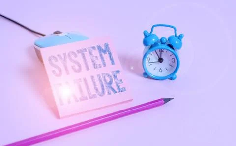 Word writing text System Failure. Business concept for Occur because of a 库存照片