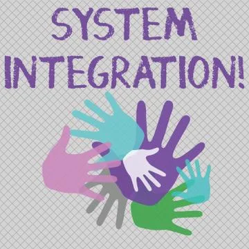 Word writing text System Integration. Business concept for process of bringing 스톡 일러스트