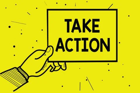 Word writing text Take Action. Business concept for advices someone to do Illustrazione stock
