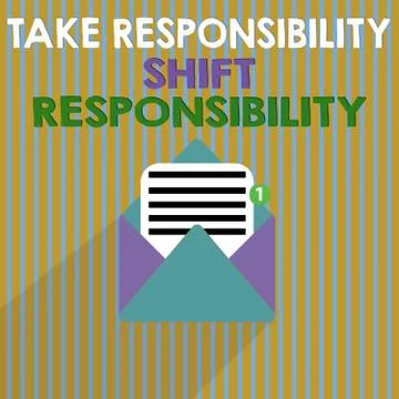Word writing text Take Responsibility Shift Responsibility. Business concept for Stock Illustration