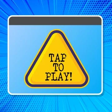 Word writing text Tap To Play. Business concept for Touch the screen to start Ilustração Stock