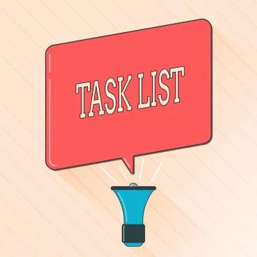 Word writing text Task List. Business concept for Planification reminder group Stockillustratie