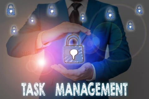 Word writing text Task Management. Business concept for the process of managing Stock Photos