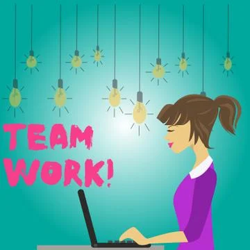Word writing text Team Work. Business concept for combined action of group Stock Illustration