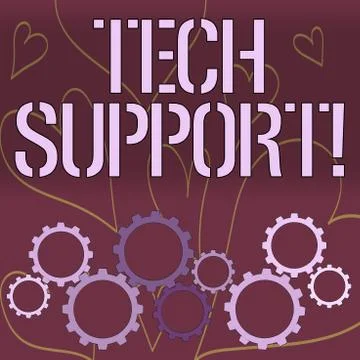 Word writing text Tech Support. Business concept for service by hardware or s Stock Illustration