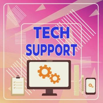 Word writing text Tech Support. Business concept for Assisting individuals who Illustrazione stock