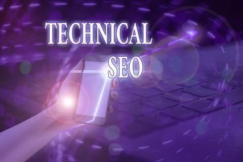 Word writing text Technical Seo. Business concept for Optimization of website Foto stock
