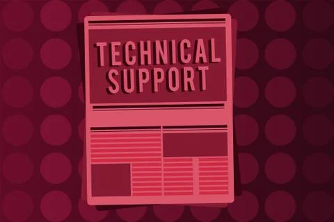 Word writing text Technical Support. Business concept for Repair and advice Illustrazione stock