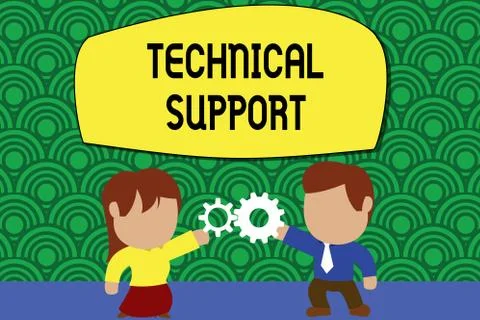 Word writing text Technical Support. Business concept for Repair and advice Illustrazione stock