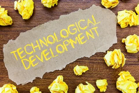 Word writing text Technological Development. Business concept for Invention o Stock Photos