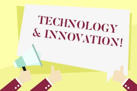 Word writing text Technology And Innovation. Business concept for Application of Illustrazione stock