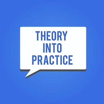 Word writing text Theory Into Practice. Business concept for Hands on learning Illustrazione stock
