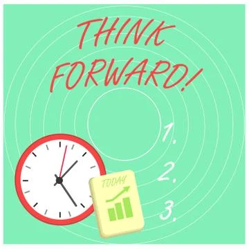 Word writing text Think Forward. Business concept for The act of thinking about Stock Illustration