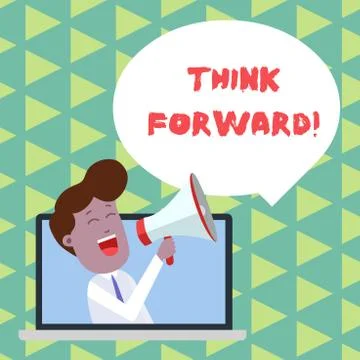 Word writing text Think Forward. Business concept for The act of thinking about Stock Illustration