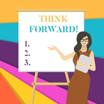 Word writing text Think Forward. Business concept for The act of thinking about Stock Illustration
