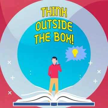 Word writing text Think Outside The Box. Business concept for Thinking of new イラスト素材