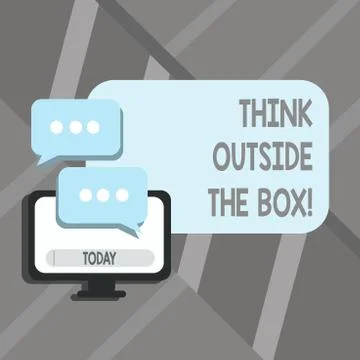 Word writing text Think Outside The Box. Business concept for Thinking of new Stock Illustration
