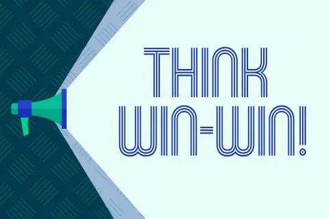 Word writing text Think Win Win. Business concept for Negotiation strategy for Stock Illustration