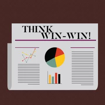 Word writing text Think Win Win. Business concept for Negotiation strategy for Stock Illustration