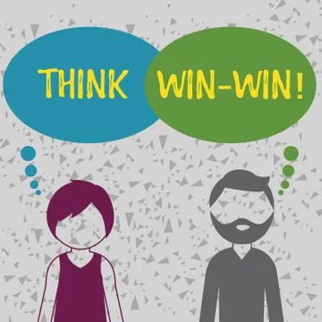 Word writing text Think Win Win. Business concept for Negotiation strategy for Stockillustratie