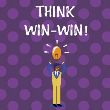Word writing text Think Win Win. Business concept for Negotiation strategy for Stock Illustration