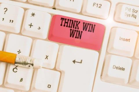 Word writing text Think Win Win. Business concept for Business Strategy Stock Photos