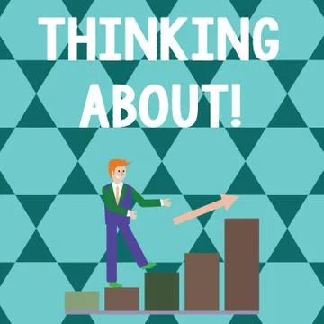 Word writing text Thinking About. Business concept for means contemplating the Stock Illustration