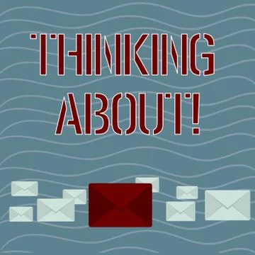 Word writing text Thinking About. Business concept for means contemplating the Stock Illustration