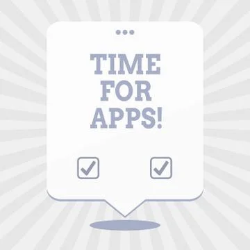 Word writing text Time For Apps. Business concept for The best fullfeatured Stockillustratie
