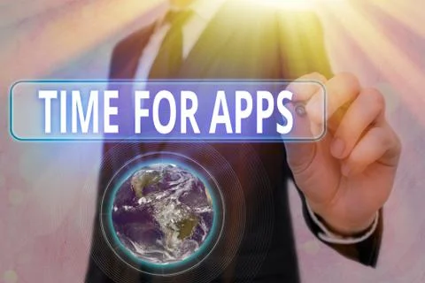 Word writing text Time For Apps. Business concept for make use of application or Stock Photos