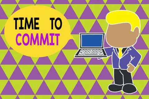 Word writing text Time To Commit. Business concept for Engagement or obligation Stockillustratie