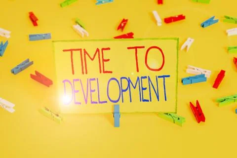 Word writing text Time To Development. Business concept for a length of time Stock Photos
