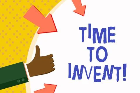 Word writing text Time To Invent. Business concept for Invention of something Stock Illustration