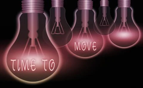 Word writing text Time To Move. Business concept for change in the same way or Stock Illustration