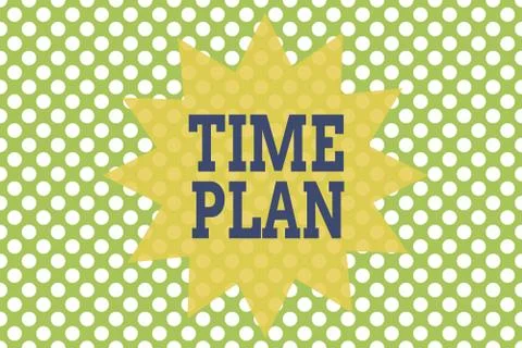 Word writing text Time Plan. Business concept for a system for paying for goods Ilustração Stock