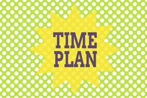Word writing text Time Plan. Business concept for a system for paying for goods Ilustração Stock