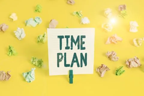 Word writing text Time Plan. Business concept for a system for paying for goods Fotos Stock